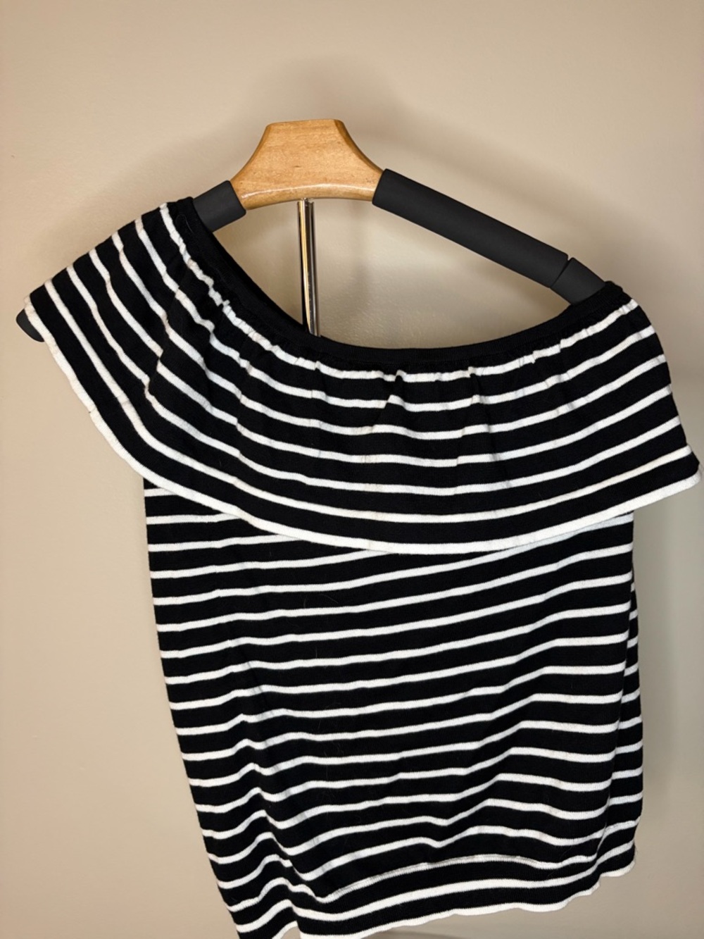 J. Crew Black and White Striped Top